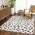 thumbnail image 1 of Hauteloom Tariffville Modern Animal Print Dalmatian Style Area Rug for Living Room, Bedroom, Kids Room, Nursery - High Pile Carpet - Black and White, Charcoal - 6'7" x 9' (6x9) 6" (6x9), 1 of 12