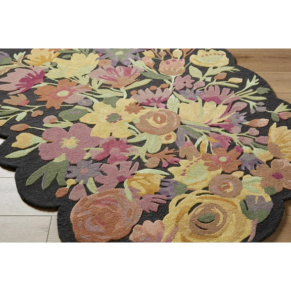 Hauteloom Tarou Wool Living Room, Bedroom Area Rug - Traditional, Transitional - Black, Mustard Yellow, Burnt Orange - 9' x 12'