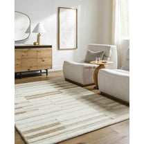 Hauteloom Tavia Wool Living Room, Bedroom Area Rug - Contemporary - Light Silver, Ash - 2' x 3'