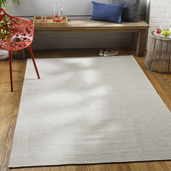 Hauteloom Tecoma Recycled Material Living Room, Bedroom Area Rug - Contemporary - Light Gray - 8'10" x 12'