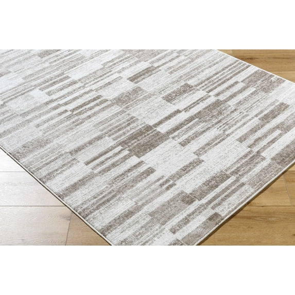 Hauteloom Tehya Living Room, Bedroom Area Rug - Contemporary - Light Silver, Slate Blue, Sterling Gray - 7'10" x 10'2"