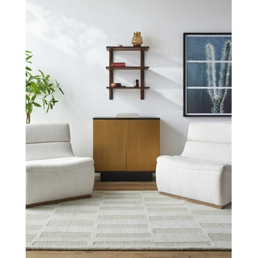 Hauteloom Teige Wool Living Room, Bedroom Area Rug - Contemporary - Light Silver, Sterling Gray - 2' x 3'