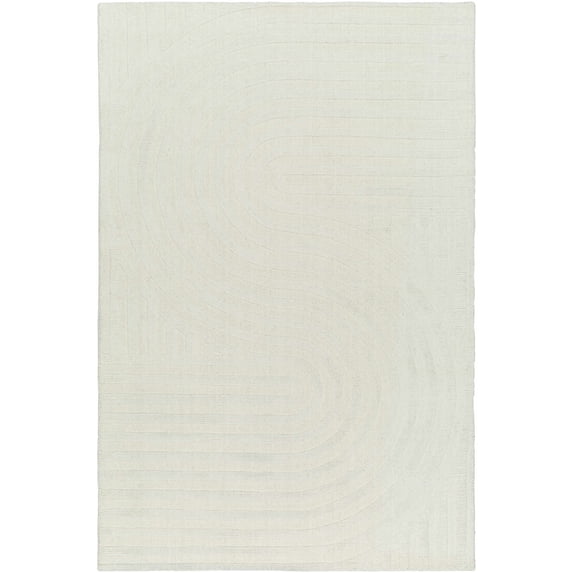 Hauteloom Thema Wool Living Room, Bedroom Area Rug - Contemporary - Light Silver - 2' x 3'