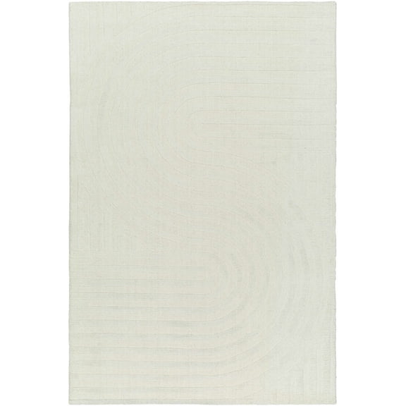 Hauteloom Thema Wool Living Room, Bedroom Area Rug - Contemporary - Light Silver - 2' x 3'