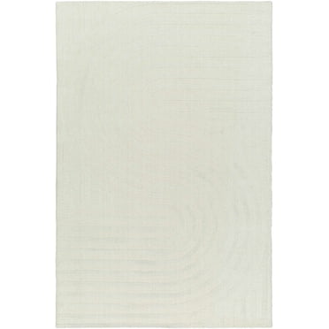 Hauteloom Thema Wool Living Room, Bedroom Area Rug - Contemporary - Light Silver - 9' x 12'