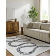 thumbnail image 1 of Hauteloom Theon Wool Living Room, Bedroom Area Rug - Contemporary - Light Silver, Jet Black - 6' x 9', 1 of 6