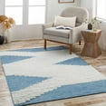 thumbnail image 1 of Hauteloom Thika Wool Living Room, Bedroom Area Rug - Bohemian, Transitional - Plush Pile - Cream, Navy - 9' x 12', 1 of 9