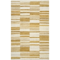Hauteloom Thyra Jute Living Room, Bedroom Area Rug - Traditional, Transitional - Camel, Off White - 18" Sample