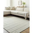 thumbnail image 1 of Hauteloom Tieve Wool Living Room, Bedroom Area Rug - Contemporary - Cream, White - 2' x 3', 1 of 6