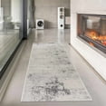thumbnail image 1 of Hauteloom Tigris Collection Hayal Transitional Modern Farmhouse Hallway, Entryway, Kitchen Runner Rug - Contemporary Distressed - Boho Abstract - Ivory, Beige, Gray - 2'7" x 7'3", 1 of 8