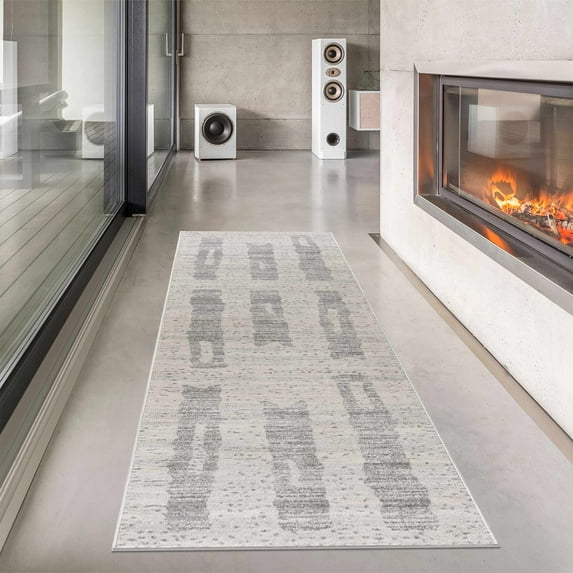 Hauteloom Tigris Collection Sada Southwestern Farmhouse Hallway, Entryway, Kitchen Runner Rug - Long Carpet - Vintage Distressed - Boho Aztec Tribal Pattern - Ivory, Beige, Gray - 2'7" x 10'