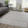 thumbnail image 1 of Hauteloom Tigris Moroccan Trellis Farmhouse Living Room Bedroom Area Rug - Vintage Distressed - Bohemian Geometric - Gray, Ivory, Beige - 6'7" x 9', 1 of 10