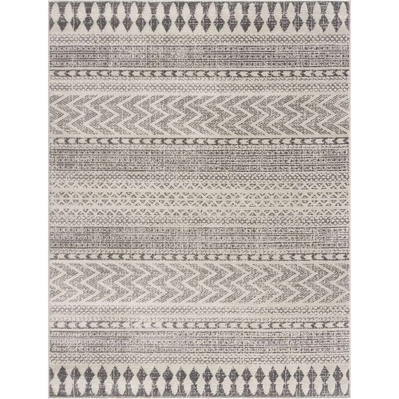 Hauteloom Tigris Moroccan Trellis Geometric Farmhouse Living Room Bedroom Large Area Rug - Bohemian Farmhouse - Southwestern Native American Look - Beige, Cream, Gray, Ivory - 9' x 12'
