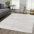 thumbnail image 1 of Hauteloom Tigri Moroccan Trellis Neutral Geometric Farmhouse Living Room Bedroom Area Rug - Distressed Rustic Pattern - Southwestern Native American Look - Ivory, Beige, Cream, Gray - 3'11" x 5'7", 1 of 8