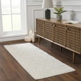 thumbnail image 1 of Hauteloom Tilos Moroccan Farmhouse Hallway, Entryway Shag Runner Rug - Shaggy Long Runner Rug - Trellis Pattern - High Plush Pile - Cream, Pink, Beige - 2'7" x 7'3", 1 of 20