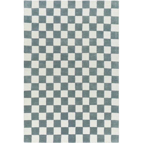 Hauteloom Timin Wool Living Room, Bedroom Area Rug - Contemporary - Cream, Medium Gray - 8' x 10'