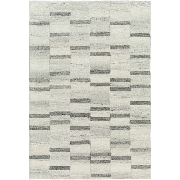 Hauteloom Timmy Wool Living Room, Bedroom Area Rug - Contemporary - Light Silver, Slate Blue, Sage - 2' x 3'