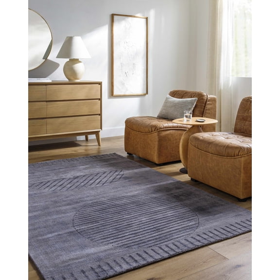 Hauteloom Timna Living Room, Bedroom Area Rug - Contemporary - Gray, Silver Gray - 2' x 3'
