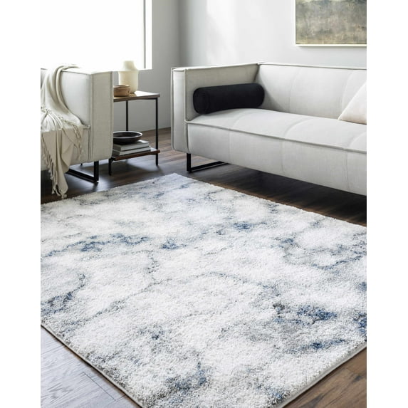 Hauteloom Titan Area Rug - Light Silver, Silver Gray, Metallic Silver - 5'3" x 7'