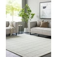 thumbnail image 1 of Hauteloom Tocho Wool Living Room, Bedroom Area Rug - Contemporary - Light Silver, Slate Blue - 5' x 7'6", 1 of 9