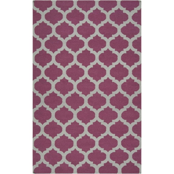 Hauteloom Tony Wool Living Room, Bedroom Area Rug - Transitional - Burgundy, Gray - 2' x 3'