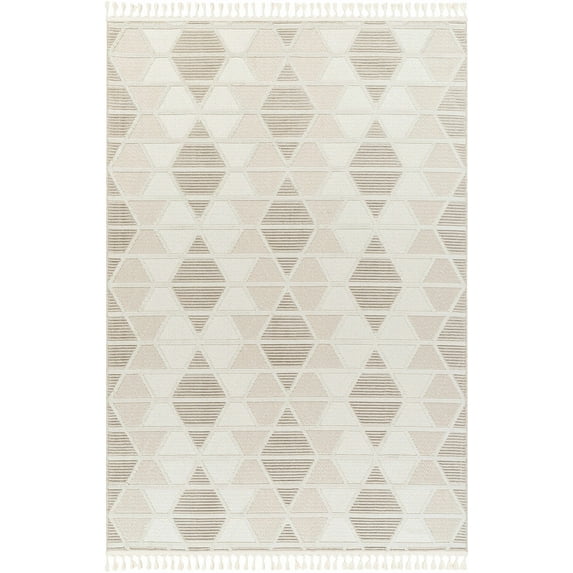 Hauteloom Tova Living Room, Bedroom Area Rug - Beige, Brown, Gray - 7'10" x 10'
