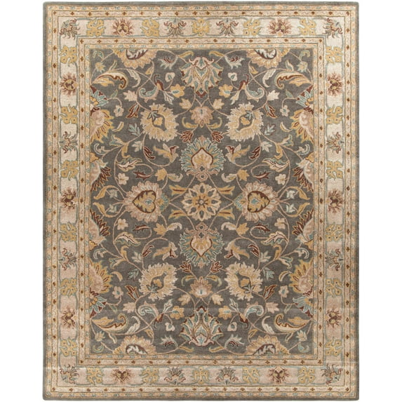 Hauteloom Tranquillity Wool Living Room, Bedroom Area Rug - Traditional - Gray, Brown, Beige - 12' x 18'