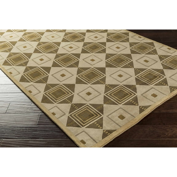Hauteloom Tribune Wool Hallway, Kitchen Runner Rug - Farmhouse - Gray, Taupe, Dark Brown - 2'6" x 10'