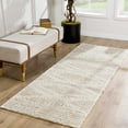 thumbnail image 1 of Hauteloom Trunding Moroccan Farmhouse Hallway, Kitchen Shaggy Runner Rug - Bohemian Shag - Plush Pile - Neutral Boho Soft Carpet - Light Beige, Cream, Ivory, Off White - 2'7" x 7'3", 1 of 12