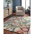 thumbnail image 1 of Hauteloom Tuyet Wool Living Room, Bedroom Area Rug - Traditional, Transitional - Crimson, Coral, Sapphire - 2' x 3', 1 of 7