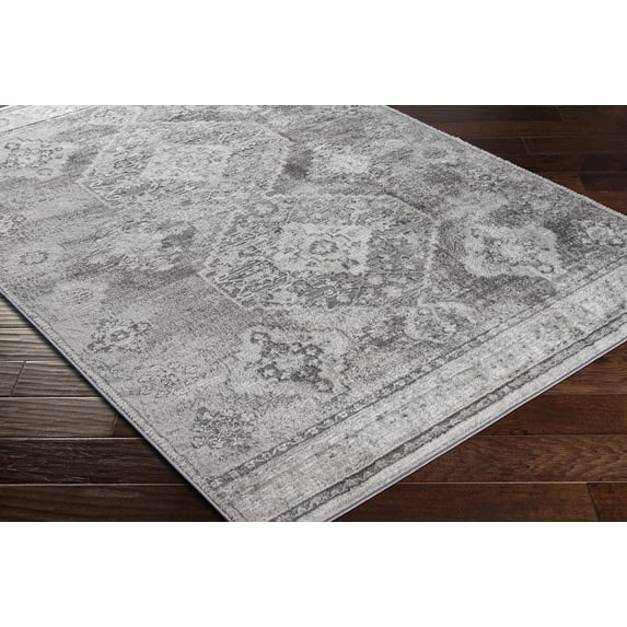 Hauteloom Tweed Living Room, Bedroom Area Rug - Traditional - Charcoal, Gray, Light Gray - 8'10" x 12'