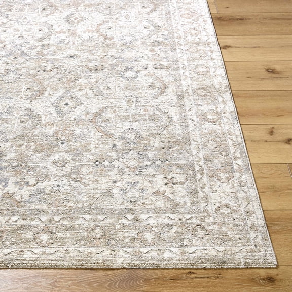 Hauteloom Tyren Living Room, Bedroom Area Rug - Traditional - Light Slate, Cream, Sage - 7'10" x 10'2"