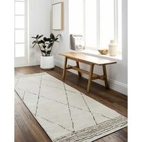 Hauteloom Tyson Hallway, Kitchen Runner Rug - Farmhouse - High Pile - Ivory, Brown - 2'7" x 7'3"