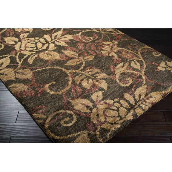 Hauteloom Uhland Jute Hallway, Kitchen Runner Rug - Natural Fibers - Dark Brown, Medium Brown, Rust - 2'6" x 8'