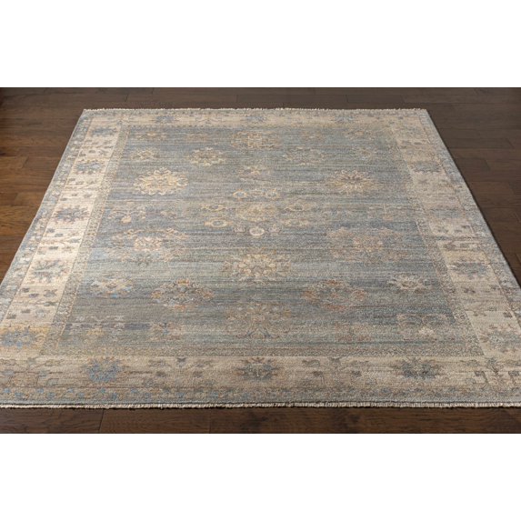 Hauteloom Ulukisla Wool Living Room, Bedroom Area Rug - Traditional - Sage, Blue, Mauve - 6' x 9'