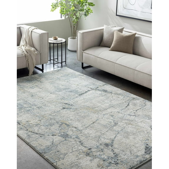 Hauteloom Urowo Living Room, Bedroom Area Rug - Contemporary - High Pile - LightGray, Gray, Tan - 18" x 18" Sample