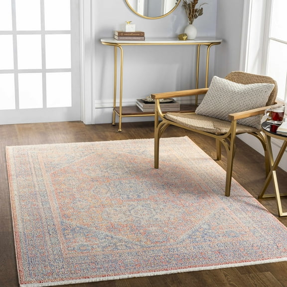Hauteloom Vahn Living Room, Bedroom Area Rug - Blue, Ivory - 9'2" x 12'