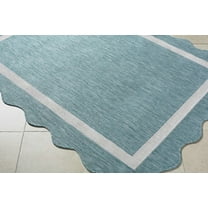 Hauteloom Varro Living Room, Bedroom Patio Outdoor Area Rug - Traditional - Aqua, Cream - 2'4" x 3'9"
