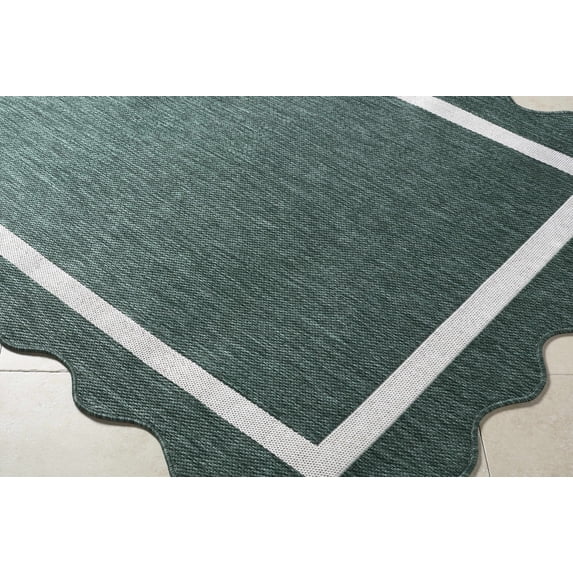 Hauteloom Varro Living Room, Bedroom Patio Outdoor Area Rug - Traditional - Green, Cream - 2'4" x 3'9"