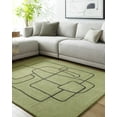 thumbnail image 1 of Hauteloom Vatsa Wool Living Room, Bedroom Area Rug - Contemporary - Olive, Jet Black - 18" x 18" Sample, 1 of 6