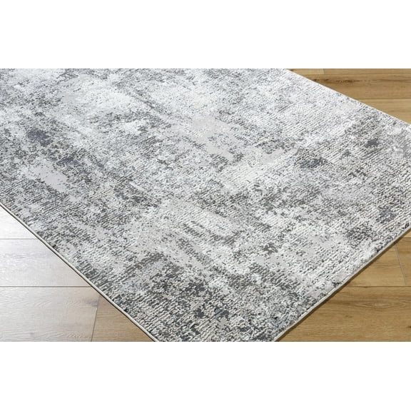 Hauteloom Velez Living Room, Bedroom Machine Washable Area Rug - Contemporary - Charcoal, Ivory, Gray - 1'11" x 3'9"