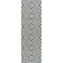 Hauteloom Vernal Wool Hallway, Kitchen Runner Rug - Contemporary - Ivory, Charcoal, Black - 2'6" x 8'