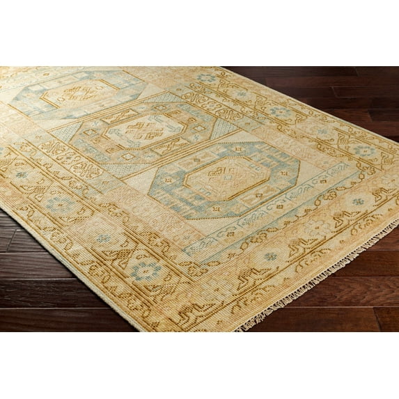 Hauteloom Villareal Wool Living Room, Bedroom Area Rug - Traditional - Iceblue, Dustypink, LightBeige - 18" x 18" Sample