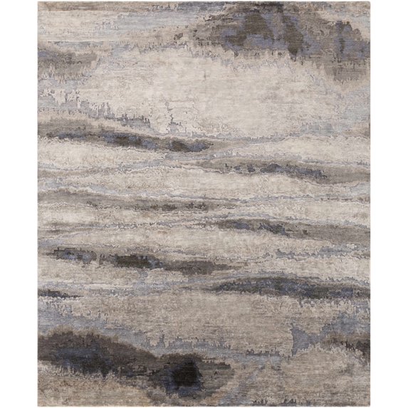 Hauteloom Kujod Living Room, Bedroom Area Rug - Abstract Distressed Marble - Contemporary Modern Transitional - Gray, Beige, Cream - 2' x 3'