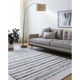 thumbnail image 1 of Hauteloom Vinny Wool Living Room, Bedroom Area Rug - Contemporary - Ivory, Black - 5' x 7'6", 1 of 7