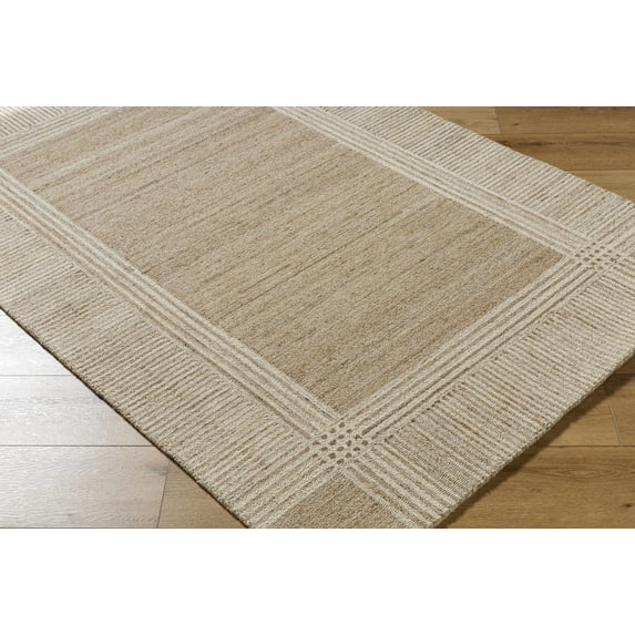 Hauteloom Vlora Wool Living Room, Bedroom Area Rug - Traditional, Transitional - Beige, Sandstone, Cream - 5' x 7'6"
