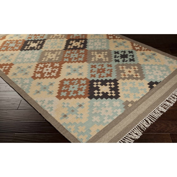 Hauteloom Waddy Wool Hallway, Kitchen Runner Rug - Southwestern - Beige, Dark Red, Dark Brown - 2'6" x 8'