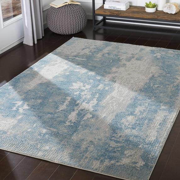 Hauteloom Walbridge Living Room, Bedroom Area Rug - Modern - Gray, Blue - 9' x 12'3"