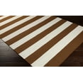 thumbnail image 1 of Hauteloom Waquoit Wool Hallway, Kitchen Runner Rug - Solid & Striped - Ivory, Dark Red - 2'6" x 8', 1 of 4