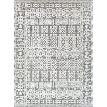 Hauteloom Ware Living Room, Bedroom Area Rug - Global - White, Black, Gray - 2'3" x 3'9"